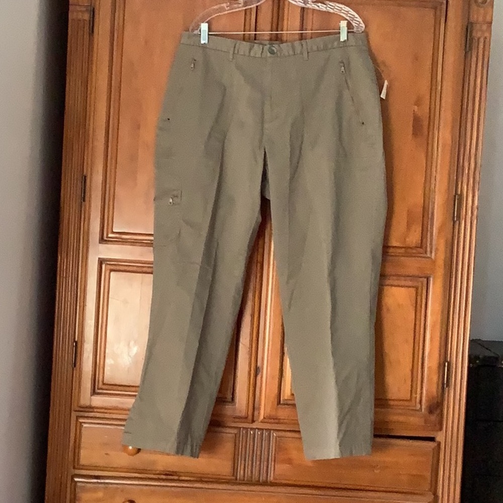 Woman’s new tan pants with pockets size 16